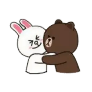🤗 Мультфильм, Милый, Животные, Любовь, Объятие, Отношения telegram sticker