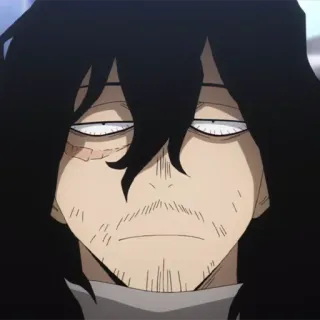 🎭 Shota Aizawa My Hero Academia Аниме, Моя геройская академия, Шота Айзава, Персонаж, Учитель, Манга whatsapp sticker