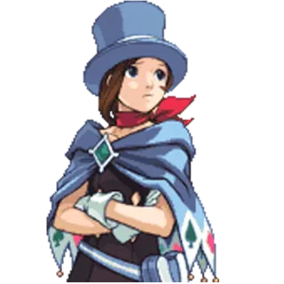 😕 Trucy Wright Ace Attorney マジシャン, 帽子, アニメ, ゲーム, キャラクター telegram sticker
