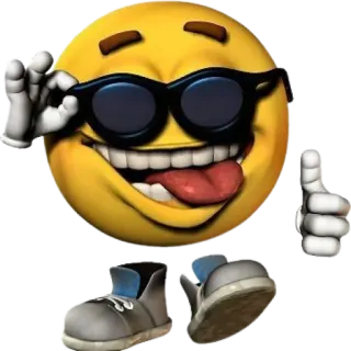 😎 Emoji, Guay, Gafas de sol, Pulgar arriba, Dibujo animado whatsapp sticker