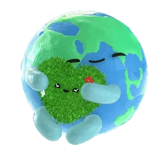 🤗 terre, planète, environnement, câlin, herbe, nature, amour telegram sticker