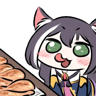 🍽 Katzenmädchen, Anime, Essen, Cartoon whatsapp sticker