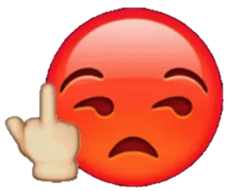 😡 jari tengah, emoji, marah, kasar, menyinggung telegram sticker