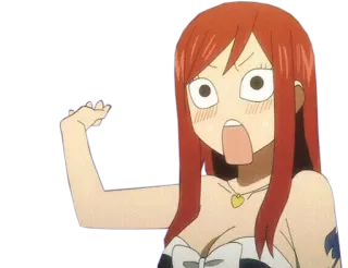 😳 Erza Scarlet Fairy Tail Anime, Fairy Tail, Erza Scarlet, Desenho animado, Surpreso/a telegram sticker