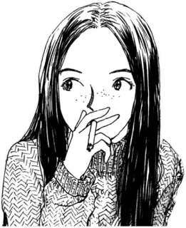 ⬅️ Курение, Сигарета, Табак, Девушка, Женщина, Портрет telegram sticker