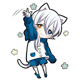 👋 แมว, อนิเมะ, จิบิ, คาวาอิ, น่ารัก, มังงะ, สัตว์ telegram sticker