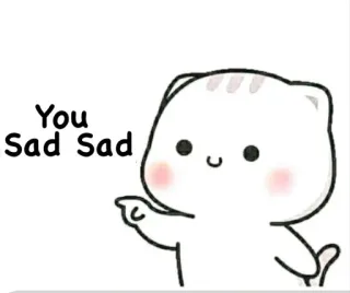 😟 You Sad Sad gato, triste, fofo, apontando, desenho animado telegram sticker