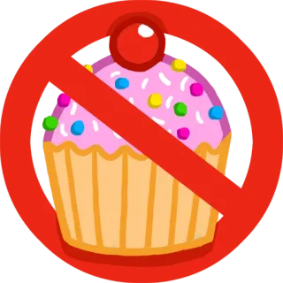 🚫 Cupcake, Dilarang, Makanan penutup, Manis, Makanan, Tidak telegram sticker
