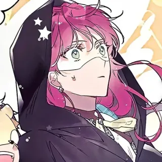 💭 anime, manga, pink hair, hood, character telegram sticker