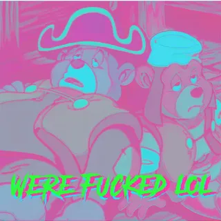 🤑 WE'RE FUCKED LOL 漫画, クマ, 面白い, テキスト, 汚い言葉 telegram sticker