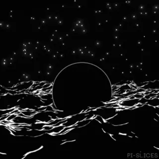 😎 ocean, sea, moon, night, stars, black and white, waves telegram sticker