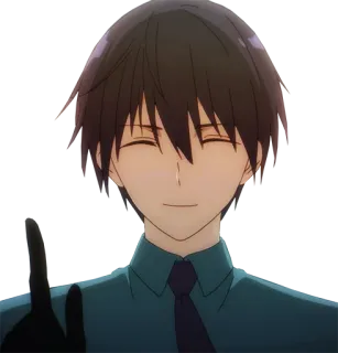 👆 Anime, Personaje, Sonrisa, Corbata, Masculino telegram sticker