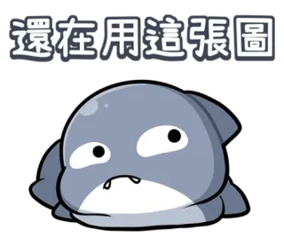 🤨 還在用這張圖 cartoon, sticker, animal, shark, cute telegram sticker