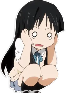 😱 anime, cartone animato, ragazza, piangendo, triste, preoccupata telegram sticker