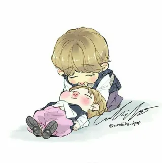 🍭 @urohikg-kpop süß, kawaii, chibi, Cartoon, Fanart, K-Pop telegram sticker