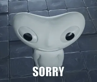 🥺 SORRY 謝罪, 悲しい, キャラクター, 後悔, 3D telegram sticker