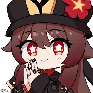 🤩 Hu Tao Genshin Impact hu tao, genshin impact, anime, game, cute, character, stars telegram sticker