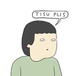 🤧 TISU PLIS mouchoir, dessin animé, personne, suppliant, dessin telegram sticker