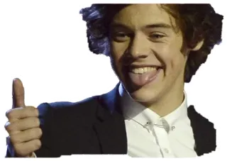 😝 Harry Styles singer, pop star, thumbs up, celebrity, musician telegram sticker
