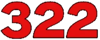 💸 322 numbers, red, 322, numeric, digits, bold whatsapp sticker