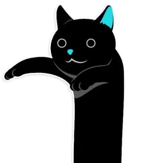 💙 猫, 黑猫, 动物, 可爱, 贴纸, 卡通 telegram sticker