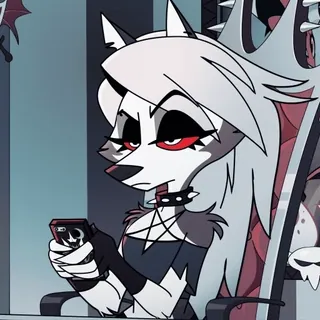 🙄 Loona Helluva Boss ケルベロス, カートゥーン, アニメ, 狼, キャラクター, Loona telegram sticker