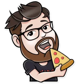 🍕 мультфильм, еда, пицца, есть, мужчина, персонаж, стикер telegram sticker