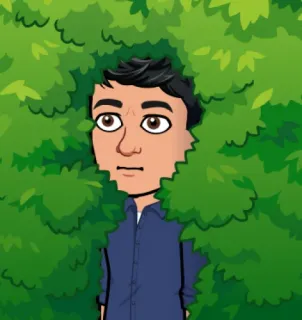 👀 Аватар, Мультфильм, Куст, Прячется, Мужчина, Цифровое искусство telegram sticker