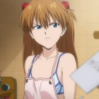 🥢 Asuka Langley Sohryu Neon Genesis Evangelion anime, character, angry, tv show telegram sticker
