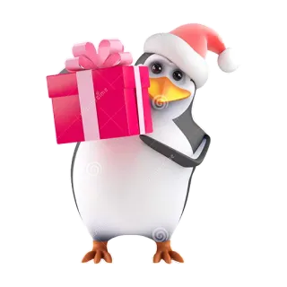 🎁 chim cánh cụt, Giáng sinh, ngày lễ, quà tặng, quà tặng, phim hoạt hình telegram sticker