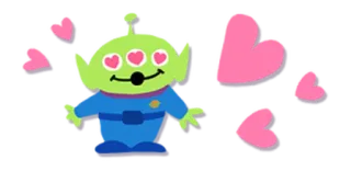 😭 Alien Toy Story 外星人, 玩具总动员, 迪士尼, 爱心, 爱, 可爱, 卡通 whatsapp sticker