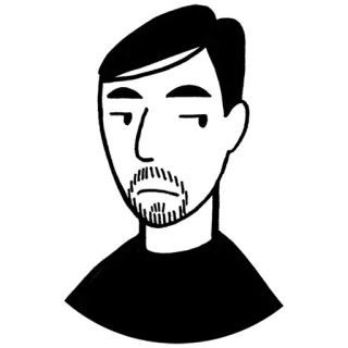 😑 uomo, ritratto, minimalista, illustrazione, persona, barba telegram sticker