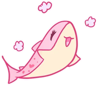🤗 акула, милый, розовый, животное, кавайный, мультфильм telegram sticker