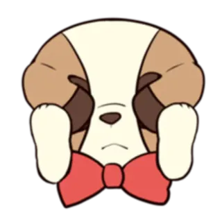 😶 cane, carino, animale, papillon, cartone animato, illustrazione, cucciolo whatsapp sticker