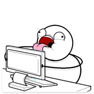 😚 มีม, โทรลเฟซ, ตลก, อินเทอร์เน็ต, Rage Comic, คอมพิวเตอร์, คนก้าง, 555 telegram sticker