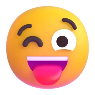 😜 อีโมจิ, ขยิบตา, แลบลิ้น, หน้า, ยิ้ม telegram sticker