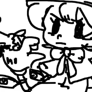 😑 character, art, cartoon, drawing telegram sticker