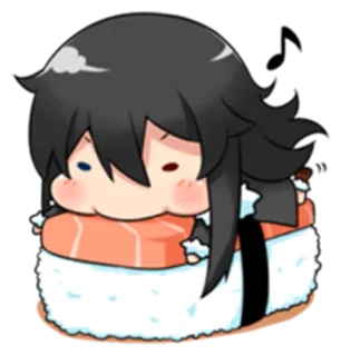 🍣 sushi, food, cute, character, chibi, kawaii, anime telegram sticker