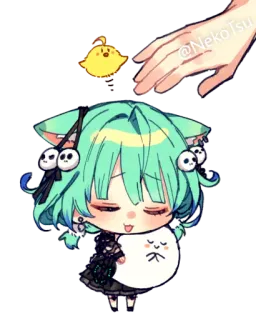 😌 @NekoTsu Anime, Gato, Chibi, Kawaii, Fofo telegram sticker