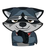 😈 raton laveur, dessin animé, animal, suffisant, manigances telegram sticker