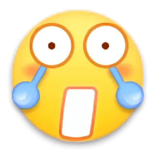 😨 Emoji, Płacz, Smutny, Zszokowany, Emotikon, Żółty, Twarz telegram sticker
