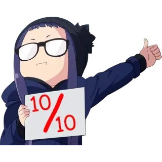 💯 10/10 anime, cartoni animati, carino, perfetto, valutazione telegram sticker