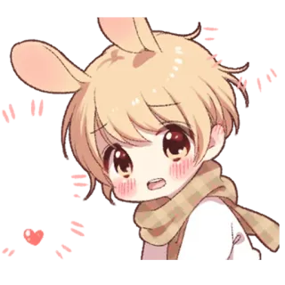 ❣️ Аниме, Парень, Милый, Каваий, Иллюстрация, Мультфильм telegram sticker