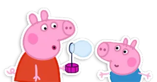 🧼 Peppa Pig varken, cartoon, peppa, bubbels, familie, kinderen telegram sticker