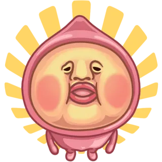 😚 Personnage, Autocollant, Drôle, Pêche, Rose, Dessin animé telegram sticker