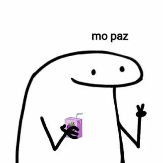 ✌️ mo paz peace, juice box, cartoon, stick figure, florkofcows, memes telegram sticker