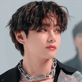 😂 V K-Pop, cantante, ídolo, BTS, moda, retrato telegram sticker