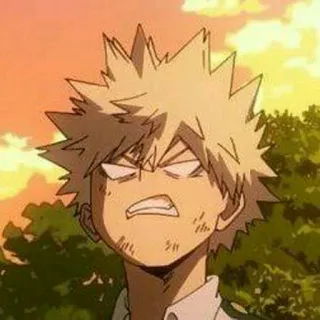 ✨ Bakugo My Hero Academia Anime, My Hero Academia, Bakugo, colère, personnage, Manga telegram sticker