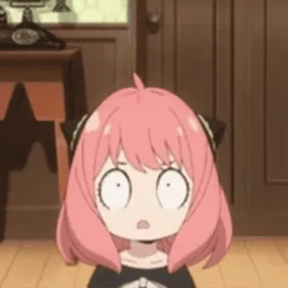 🔴 Anya Forger Spy x Family anime, spy x family, anya forger, cute, shocked, expression, cartoon telegram sticker