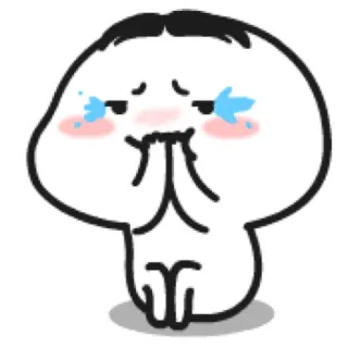 😭 płacz, smutny, błagalny, uroczy, kreskówka, emocja telegram sticker